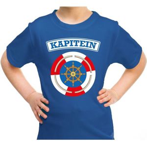 Kapitein verkleed t-shirt blauw voor kids - maritiem carnaval / feest shirt kleding / kostuum / kinderen