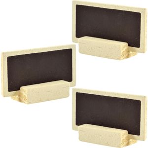 Santex naambordjes/plaatskaartjes met houder - Bruiloft - bruin - 24x stuks - 6 x 3 cm - hout