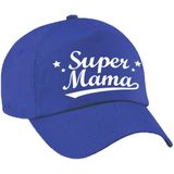 Super mama moederdag cadeau pet / baseball cap blauw voor dames -  kado voor moeders