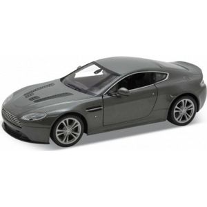 Welly Modelauto - Aston Martin V12 Vantage 2010 - zilvergrijs - 18 x 7 x 5 cm