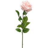 Emerald Kunstbloemen boeket roos Marleen - 8x - licht roze - 63 cm - decoratie bloemen