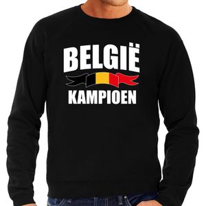 Belgie kampioen supporter sweater zwart EK/ WK voor heren - EK/ WK trui / outfit