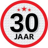 Cadeau/kado wit rond blik 30 jaar 18 cm - Snoeptrommels/koektrommels - Cadeauverpakking voor verjaardag