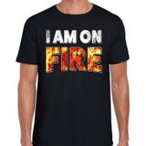 Halloween I am on fire verkleed t-shirt zwart voor heren - horror shirt / kleding / kostuum