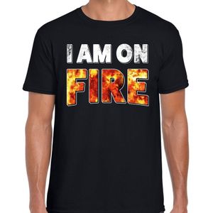 Halloween I am on fire verkleed t-shirt zwart voor heren - horror shirt / kleding / kostuum