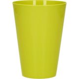 8x kunststof drinkbekers 430 ML met schenkkan set transparant/groen van 2.5 liter - Verjaardag/camping/tuin