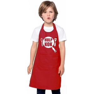 Hulpkok keukenschort rood kinderen