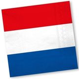 Holland rood wit blauw servetten 40 stuks - Holland/ Koningsdag thema versiering