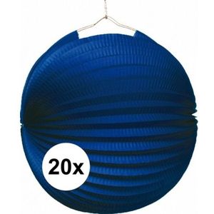 20x Lampionnen blauw 22 cm