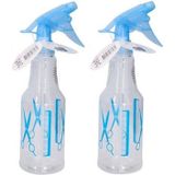 2x Waterverstuivers/spuitflessen 500 ml blauw - Plantenspuiten - Kappersspuiten