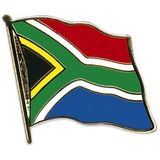 Set van 4x stuks supporters Pin speldje broche Vlag Zuid Afrika - landen verkleed feestartikelen