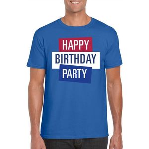 Blauw Toppers in concert t-shirt Happy Birthday party heren - Officiele Toppers in concert merchandise