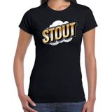Fout Stout t-shirt in 3D effect zwart voor dames - fout fun tekst shirt / outfit - popart