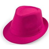 Roze trilby verkleed hoedje voor volwassenen