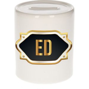 Ed naam cadeau spaarpot met gouden embleem - kado verjaardag/ vaderdag/ pensioen/ geslaagd/ bedankt