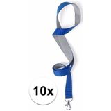 10 keycords blauw/grijs 2 x 50 cm