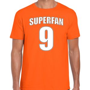 Oranje t-shirt voor heren - Superfan nummer 9 - Nederland supporter - EK/ WK shirt / outfit