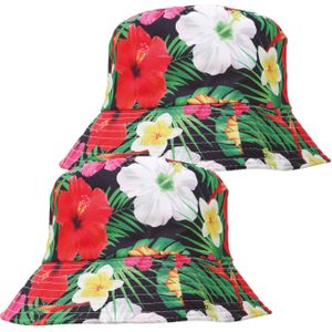 Guirca Verkleed hoedje voor Tropical Hawaii party - 2x - Summer/jungle print - volwassenen -Carnaval