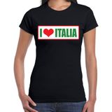 I love Italia / Italie landen t-shirt zwart  dames - Italie landen shirt / kleding - EK / WK / Olympische spelen outfit