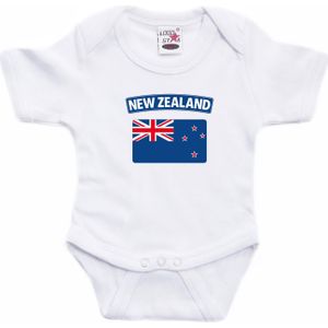 New-Zealand baby rompertje met vlag wit jongens en meisjes - Kraamcadeau - Babykleding - Nieuw-Zeeland landen romper
