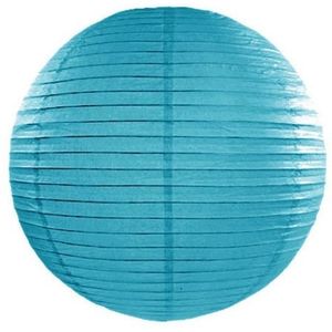 Luxe bol lampion turquoise blauw 25 cm