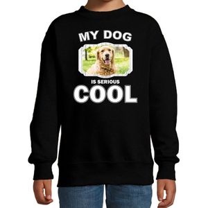 Golden retriever honden trui / sweater my dog is serious cool zwart - kinderen - Golden retrievers liefhebber cadeau sweaters - kinderkleding / kleding
