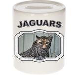 Dieren liefhebber jaguar spaarpot  9 cm jongens en meisjes - keramiek - Cadeau spaarpotten jaguars liefhebber
