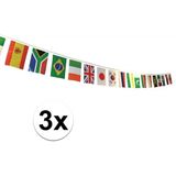 3x Internationale vlaggenlijn 7 meter