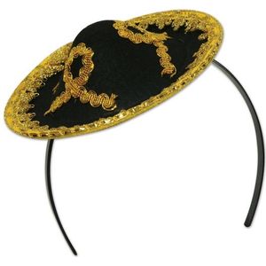 Diadeem met mini sombrero - Mexicaanse hoeden verkleed accessoires