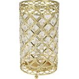 Excellent Houseware Windlicht/kaarsenhouder - goud - metaal - 11 x 20 cm
