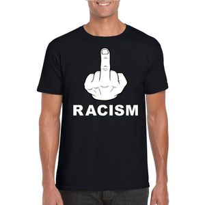 Fuck racism t-shirt zwart - heren - katoen - anti racisme