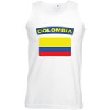 Colombia singlet shirt/ tanktop met Colombiaanse vlag wit heren