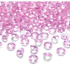 Hobby/decoratie nep diamantjes/steentjes - 200x - fuchsia roze - klein - D1,2 x H0,7 cm