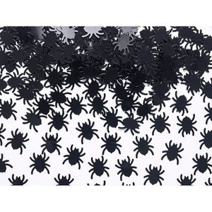 Horror/Halloween Spinnetjes confetti zwart 15 gram - Feestartikelen/versiering