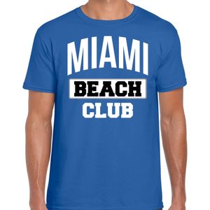 Miami beach club zomer t-shirt voor heren - blauw - beach party / vakantie outfit / kleding / strand feest shirt