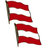 4x stuks pin broche speldje vlag Oostenrijk 2 cm - Supporters feestartikelen