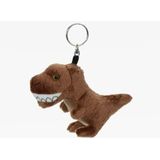 6x stuks pluche knuffel dino T-rex dinosaurus sleutelhanger 16 cm - Dieren knuffel cadeaus artikelen voor kinderen