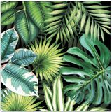 80x Tafel diner/lunch servetten 33 x 33 cm Tropische bladeren jungle print