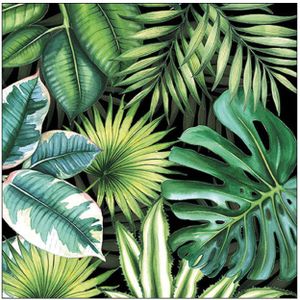 80x Tafel diner/lunch servetten 33 x 33 cm Tropische bladeren jungle print