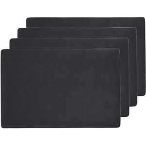 Zeller placemats lederlook - 10x - 45 x 30 cm - zwart