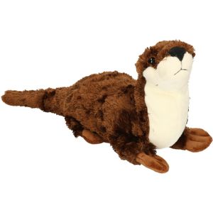 Uni Toys Knuffeldier Otter - zachte pluche stof - bruin - 26 cm - dieren speelgoed