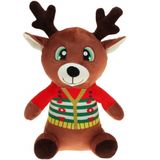 Pluche rendier knuffel 30 cm - Kerstknuffels/kerstknuffeltjes -  pluche rendieren knuffel voor kinderen