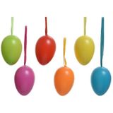 30x Gekleurde plastic/kunststof Paaseieren 6 cm - Paaseitjes voor Paastakken  - Paasversiering/decoratie Pasen