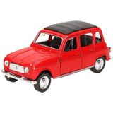 Modelauto Renault 4 rood 11,5 cm - speelgoed auto schaalmodel
