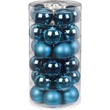 60x stuks glazen kerstballen diep blauw 6 cm glans en mat - Kerstboomversiering/kerstversiering