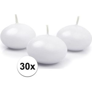 30x Drijfkaarsen wit 5 cm - Woondecoraties kaarsen