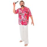 Hawaii verkleedkleding blouse overhemd - rood - voor heren - maat M/L