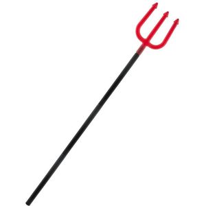 Funny Fashion Duivel Trident vork - 113 cm - rood - plastic - verkleed accessoires - halloween