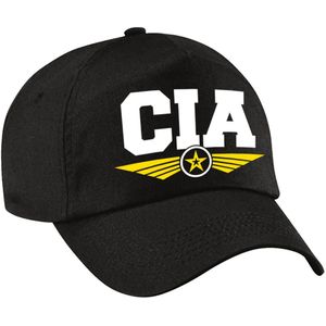CIA verkleed pet zwart voor kinderen - geheime dienst baseball cap - carnaval verkleedaccessoire voor kostuum