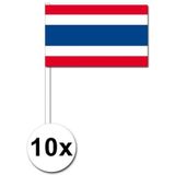 10 zwaaivlaggetjes Thailand 12 x 24 cm